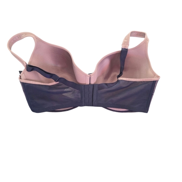 Deesse Pink Bra With Purple Lace Size 38D - Picture 2 of 6